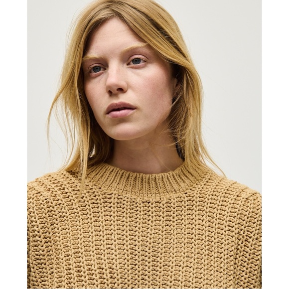 Babaa Jumper No18 Clay Pot Jumper - Beige Tan Thick Rib Cotton Knit Sweater - Picture 10 of 11